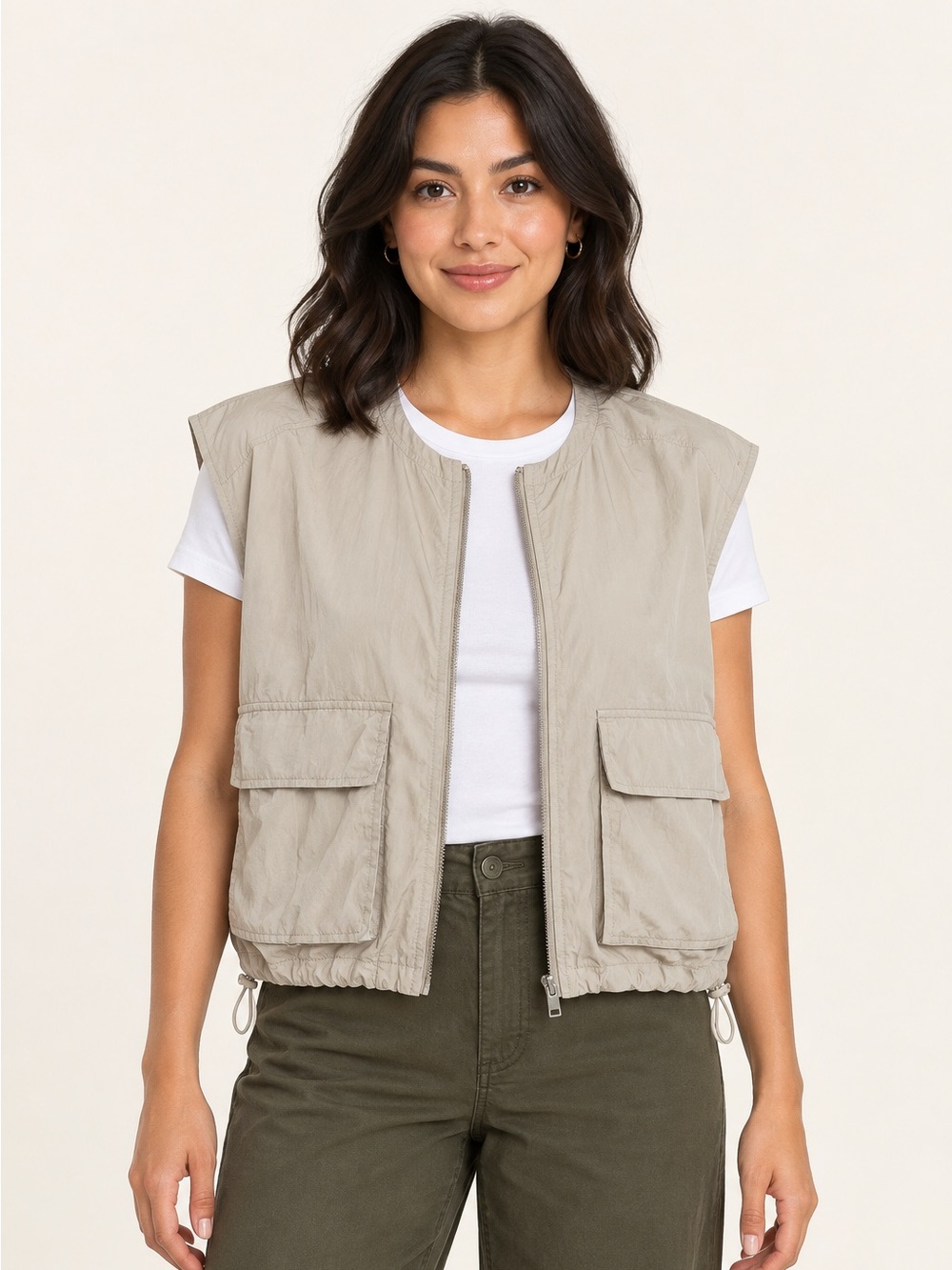 Samsøe Samsøe Sakelly Utility Vest S Aluminium Organic Cotton EUC